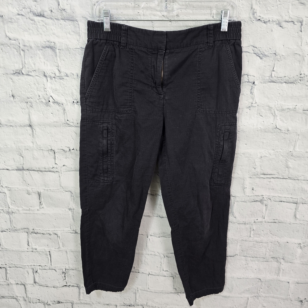 Ann Taylor Loft cargo style pants Sz 2 gray pockets cotton casual A33
